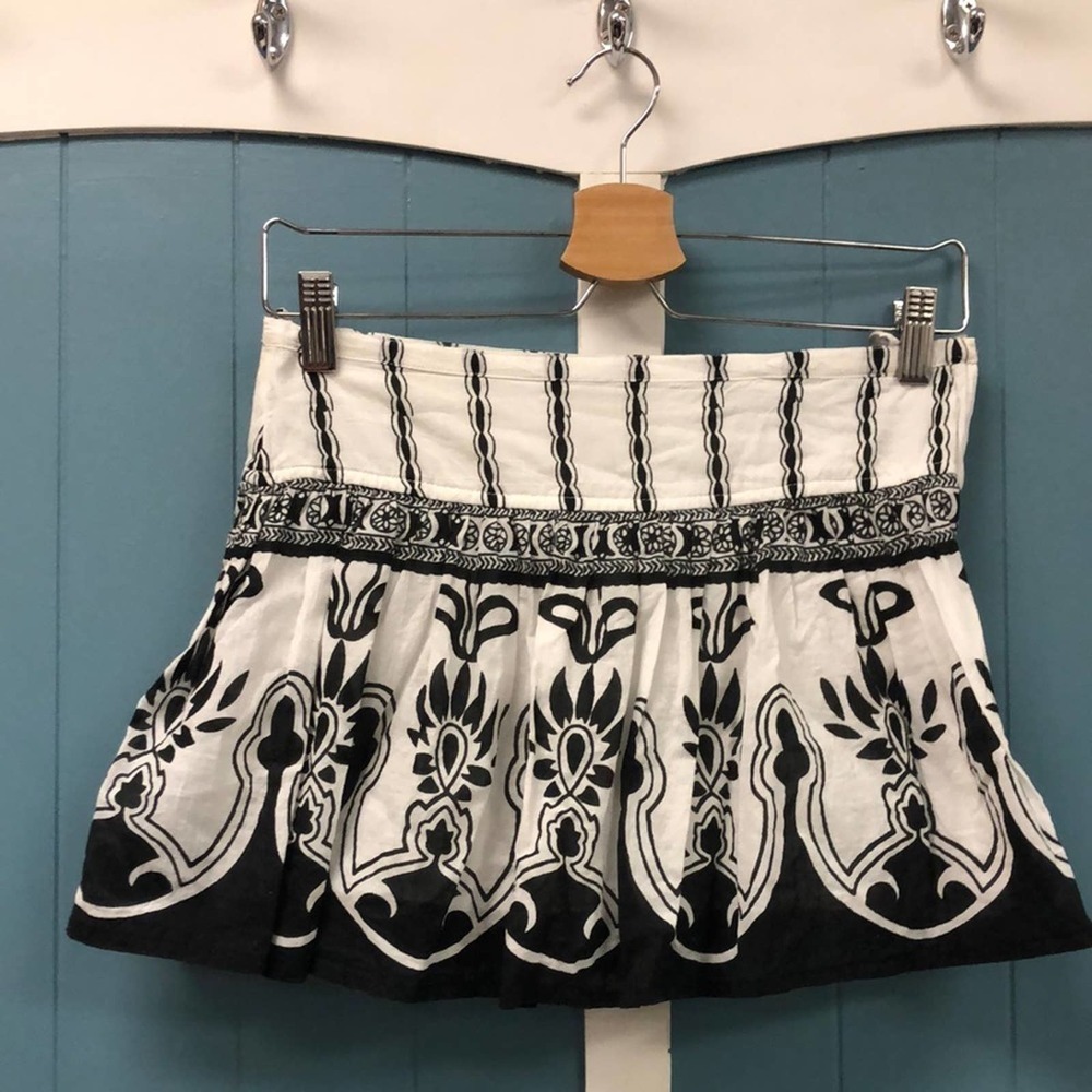 Blue Plate black and‎ white print mini skirt juniors size S